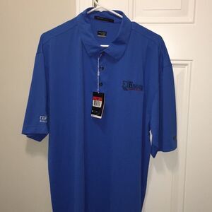 New Royal Blue Tiger Woods Metal Tab golf polo shirt Ellison Windows century